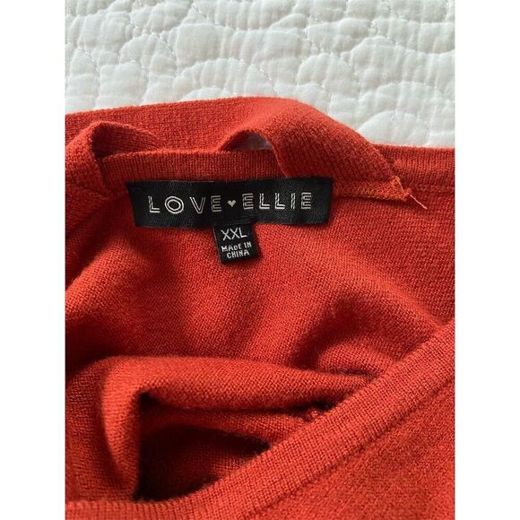 Love Ellie Burnt Orange V-Neck Sweater with Criss-Cross Back Detail Size XXL - Picture 3 of 11